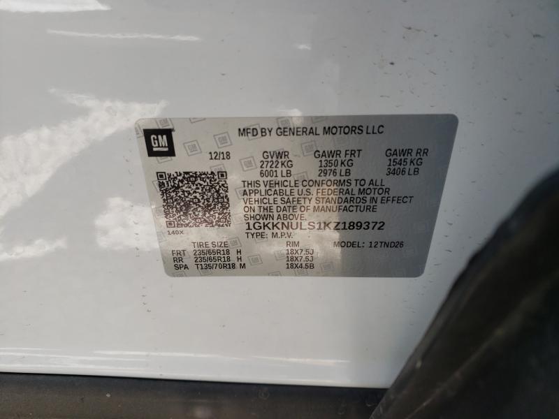 Photo 9 VIN: 1GKKNULS1KZ189372 - GMC ACADIA SLT 