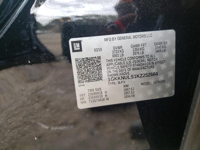 Photo 9 VIN: 1GKKNULS1KZ252664 - GMC ACADIA SLT 