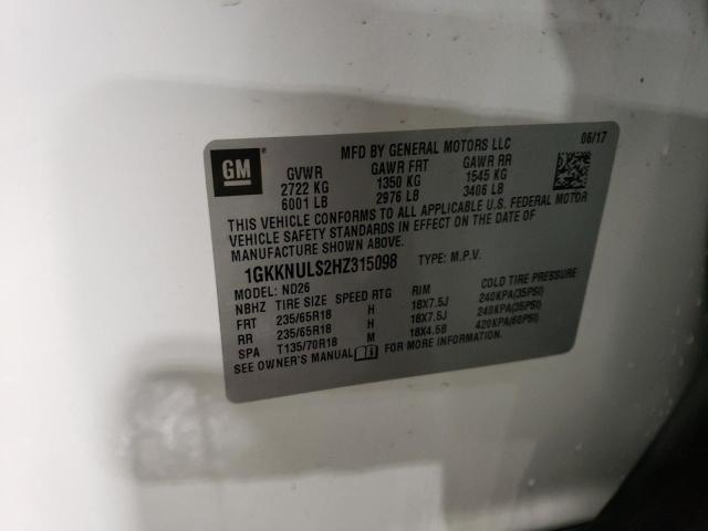 Photo 12 VIN: 1GKKNULS2HZ315098 - GMC ACADIA SLT 