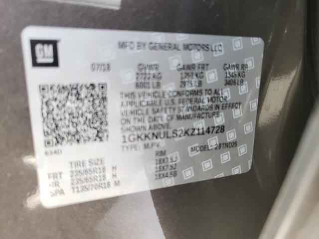 Photo 9 VIN: 1GKKNULS2KZ114728 - GMC ACADIA SLT 