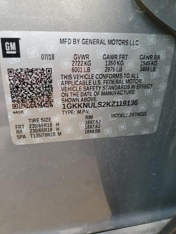 Photo 12 VIN: 1GKKNULS2KZ119136 - GMC ACADIA 