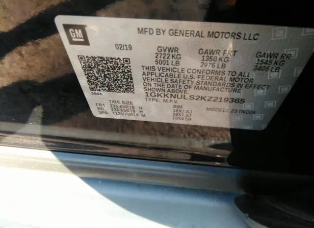 Photo 8 VIN: 1GKKNULS2KZ219365 - GMC ACADIA 