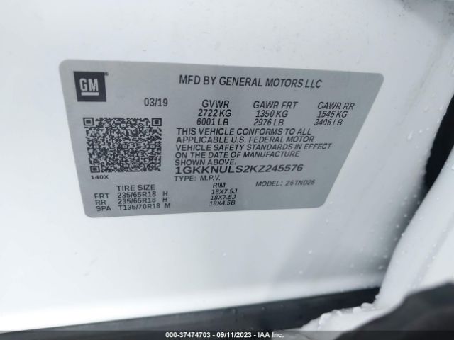 Photo 8 VIN: 1GKKNULS2KZ245576 - GMC ACADIA 