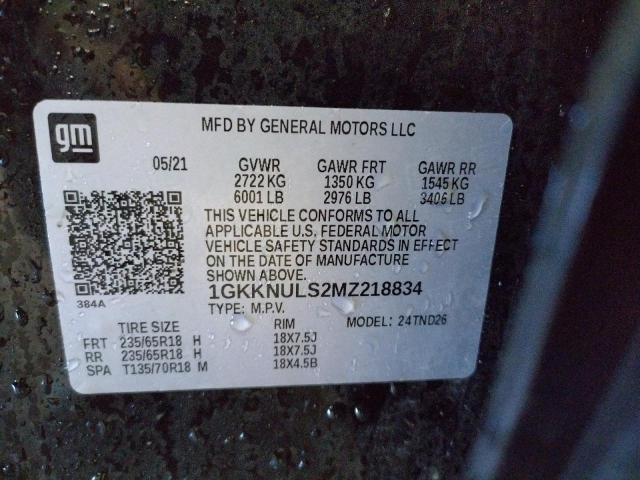 Photo 9 VIN: 1GKKNULS2MZ218834 - GMC ACADIA SLT 