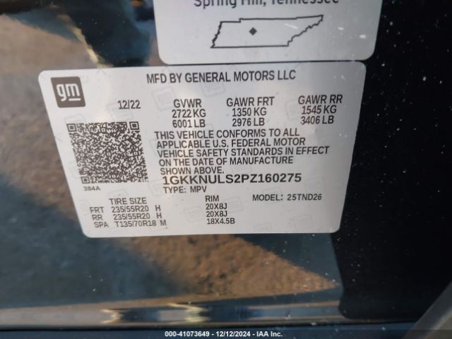 Photo 8 VIN: 1GKKNULS2PZ160275 - GMC ACADIA 