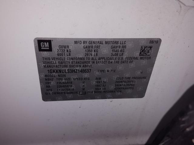 Photo 9 VIN: 1GKKNULS3HZ148637 - GMC ACADIA SLT 