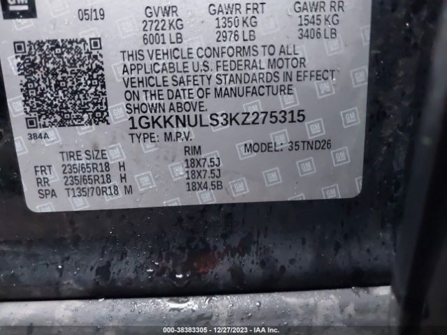 Photo 8 VIN: 1GKKNULS3KZ275315 - GMC ACADIA 