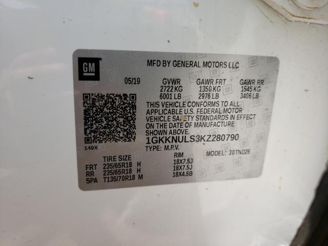 Photo 9 VIN: 1GKKNULS3KZ280790 - GMC ACADIA SLT 