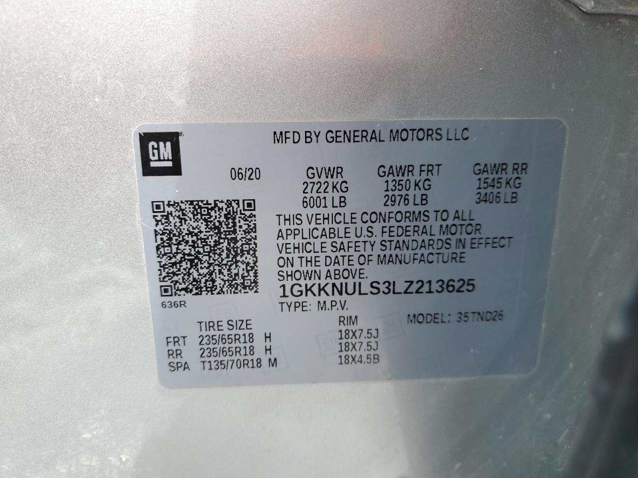 Photo 13 VIN: 1GKKNULS3LZ213625 - GMC ACADIA 