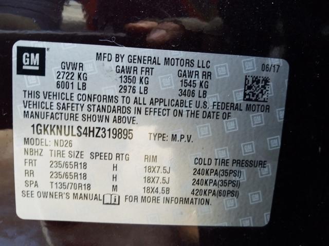 Photo 9 VIN: 1GKKNULS4HZ319895 - GMC ACADIA 