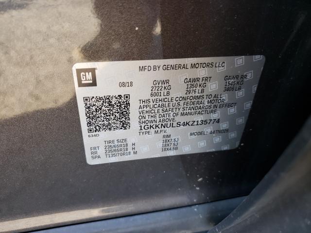 Photo 9 VIN: 1GKKNULS4KZ135774 - GMC ACADIA SLT 