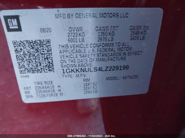 Photo 8 VIN: 1GKKNULS4LZ229199 - GMC ACADIA 