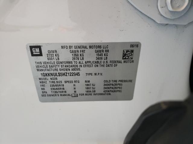 Photo 9 VIN: 1GKKNULS5HZ122945 - GMC ACADIA SLT 