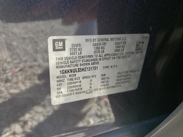 Photo 9 VIN: 1GKKNULS5HZ131791 - GMC ACADIA SLT 