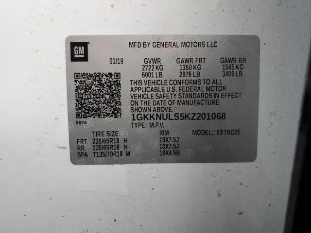 Photo 12 VIN: 1GKKNULS5KZ201068 - GMC ACADIA SLT 