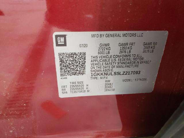 Photo 9 VIN: 1GKKNULS5LZ217093 - GMC ACADIA SLT 