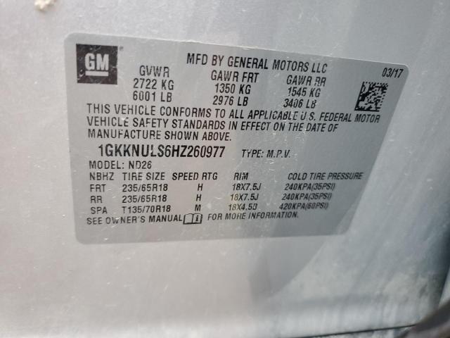 Photo 12 VIN: 1GKKNULS6HZ260977 - GMC ACADIA SLT 