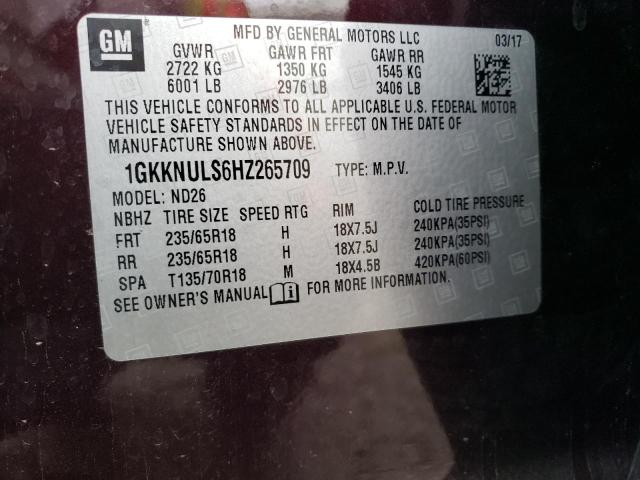 Photo 11 VIN: 1GKKNULS6HZ265709 - GMC ACADIA 