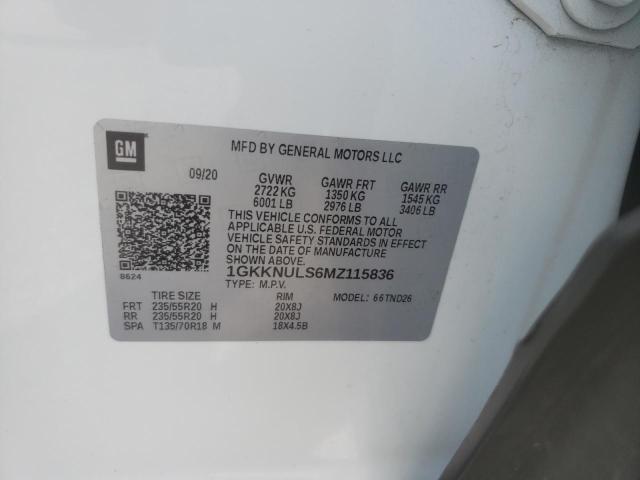 Photo 9 VIN: 1GKKNULS6MZ115836 - GMC ACADIA SLT 