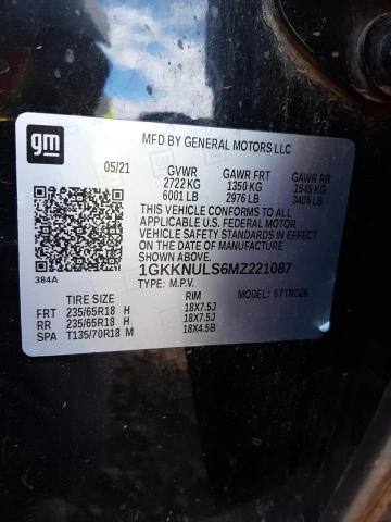 Photo 9 VIN: 1GKKNULS6MZ221087 - GMC ACADIA SLT 