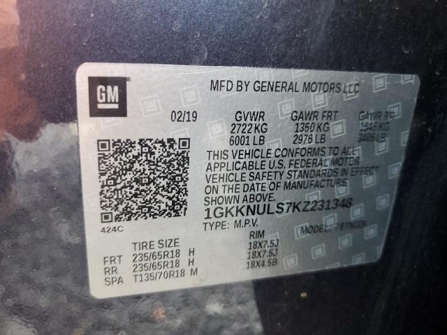 Photo 12 VIN: 1GKKNULS7KZ231348 - GMC ACADIA SLT 