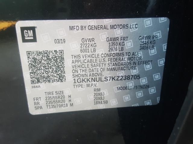 Photo 9 VIN: 1GKKNULS7KZ238705 - GMC ACADIA SLT 