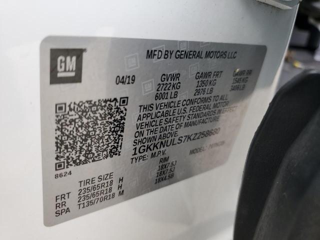 Photo 12 VIN: 1GKKNULS7KZ258680 - GMC ACADIA SLT 