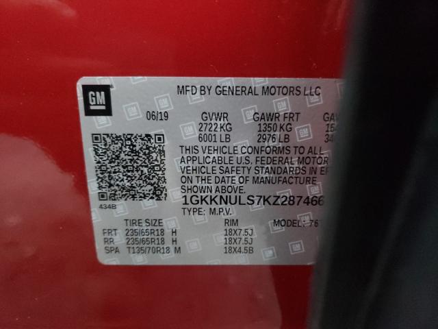 Photo 9 VIN: 1GKKNULS7KZ287466 - GMC ACADIA SLT 