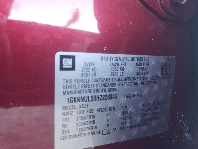 Photo 12 VIN: 1GKKNULS8HZ224045 - GMC ACADIA SLT 