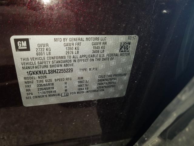 Photo 9 VIN: 1GKKNULS8HZ255229 - GMC ACADIA SLT 