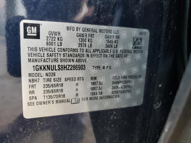 Photo 12 VIN: 1GKKNULS8HZ286903 - GMC ACADIA SLT 