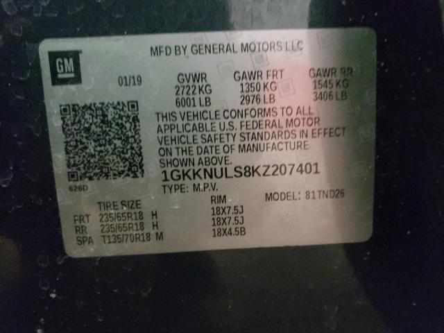 Photo 9 VIN: 1GKKNULS8KZ207401 - GMC ACADIA SLT 