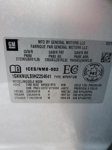 Photo 12 VIN: 1GKKNULS9HZ254641 - GMC ACADIA 