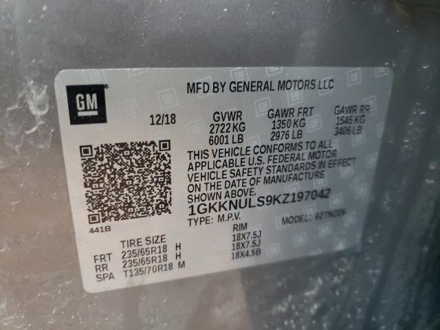 Photo 9 VIN: 1GKKNULS9KZ197042 - GMC ACADIA SLT 