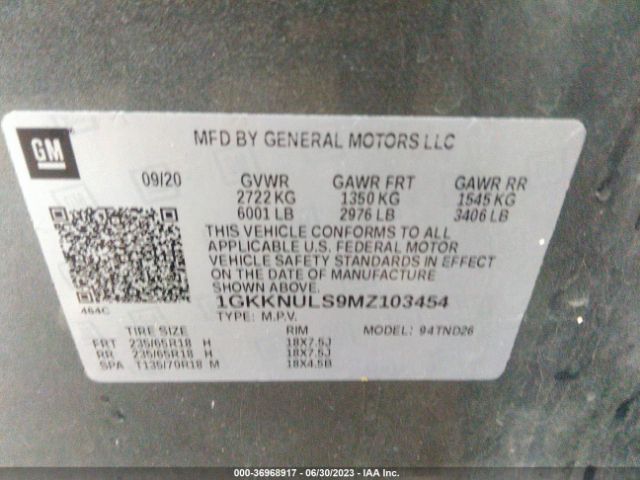 Photo 8 VIN: 1GKKNULS9MZ103454 - GMC ACADIA 