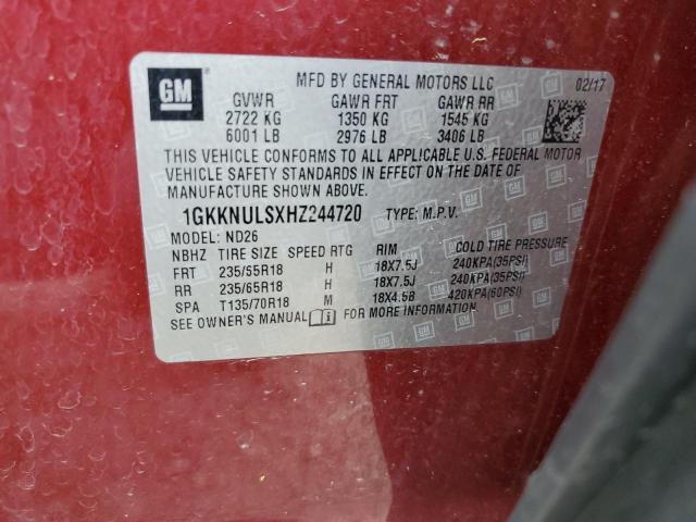 Photo 13 VIN: 1GKKNULSXHZ244720 - GMC ACADIA SLT 