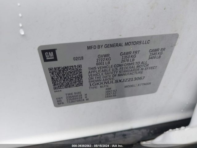 Photo 8 VIN: 1GKKNULSXJZ213067 - GMC ACADIA 