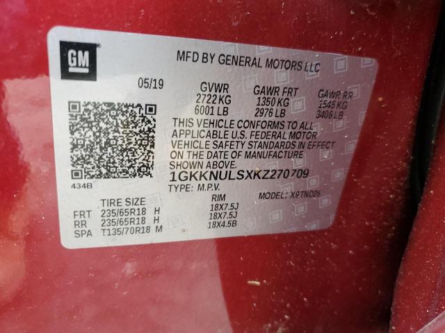 Photo 12 VIN: 1GKKNULSXKZ270709 - GMC ACADIA SLT 