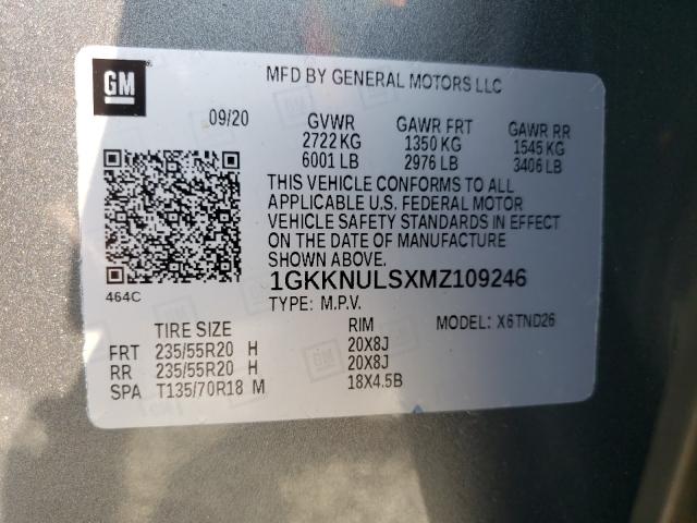 Photo 9 VIN: 1GKKNULSXMZ109246 - GMC ACADIA SLT 