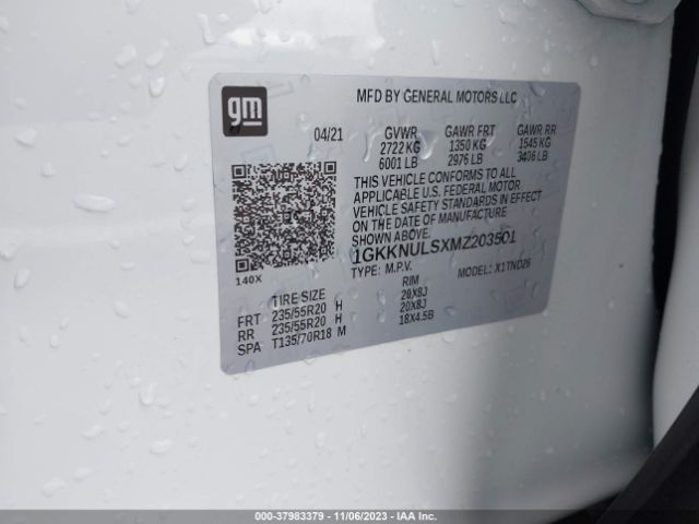 Photo 8 VIN: 1GKKNULSXMZ203501 - GMC ACADIA 