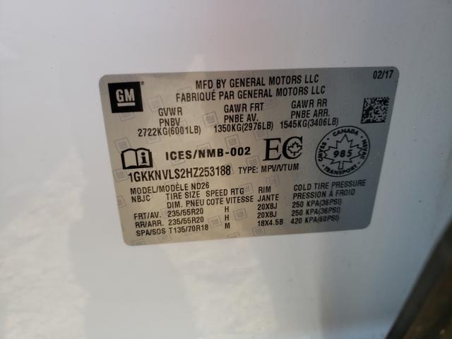 Photo 9 VIN: 1GKKNVLS2HZ253188 - GMC ACADIA ALL 