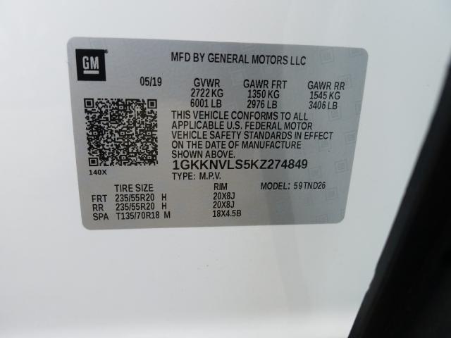 Photo 9 VIN: 1GKKNVLS5KZ274849 - GMC ACADIA ALL 