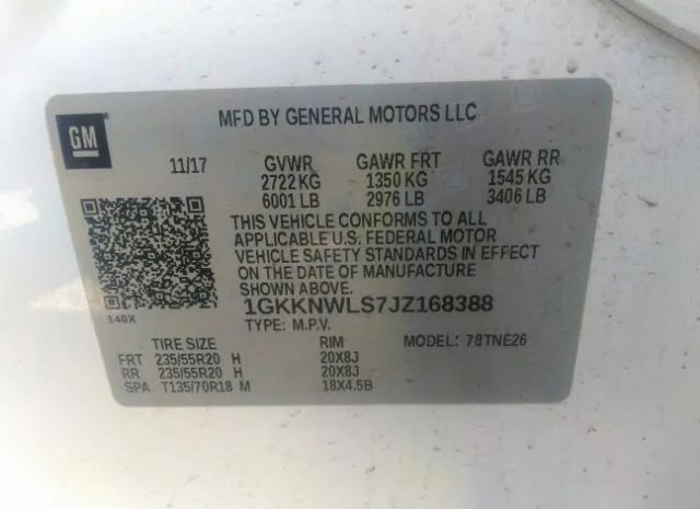 Photo 8 VIN: 1GKKNWLS7JZ168388 - GMC ACADIA 