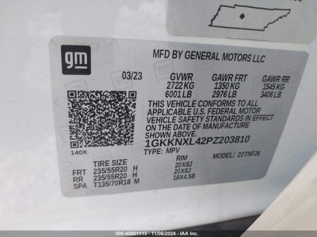 Photo 8 VIN: 1GKKNXL42PZ203810 - GMC ACADIA 