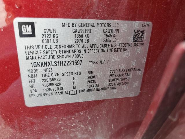 Photo 12 VIN: 1GKKNXLS1HZ221697 - GMC ACADIA DEN 