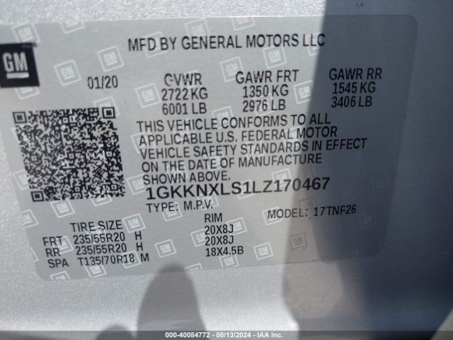 Photo 8 VIN: 1GKKNXLS1LZ170467 - GMC ACADIA 