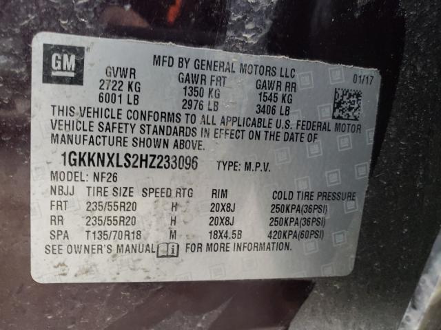 Photo 9 VIN: 1GKKNXLS2HZ233096 - GMC ACADIA DEN 