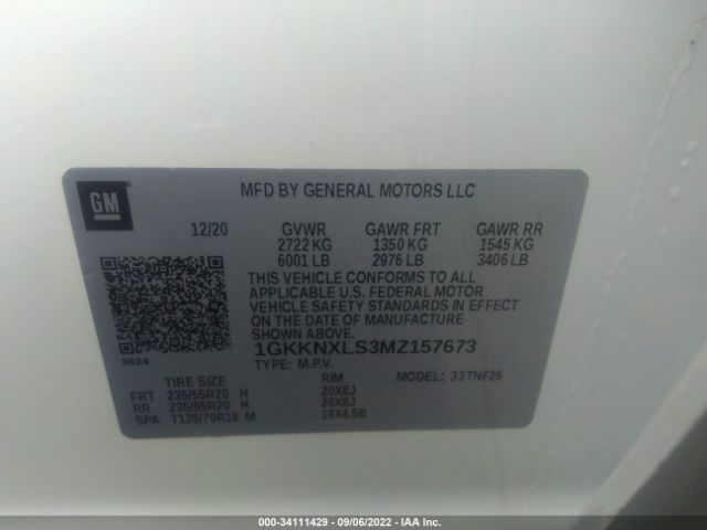 Photo 8 VIN: 1GKKNXLS3MZ157673 - GMC ACADIA 