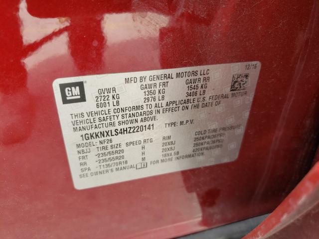 Photo 9 VIN: 1GKKNXLS4HZ220141 - GMC ACADIA DEN 