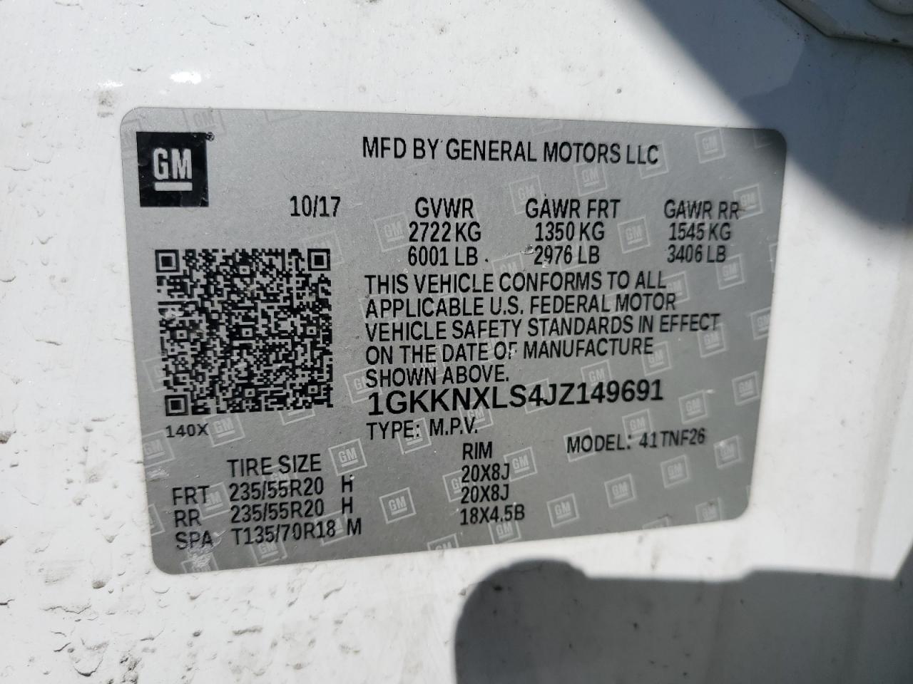 Photo 12 VIN: 1GKKNXLS4JZ149691 - GMC ACADIA 